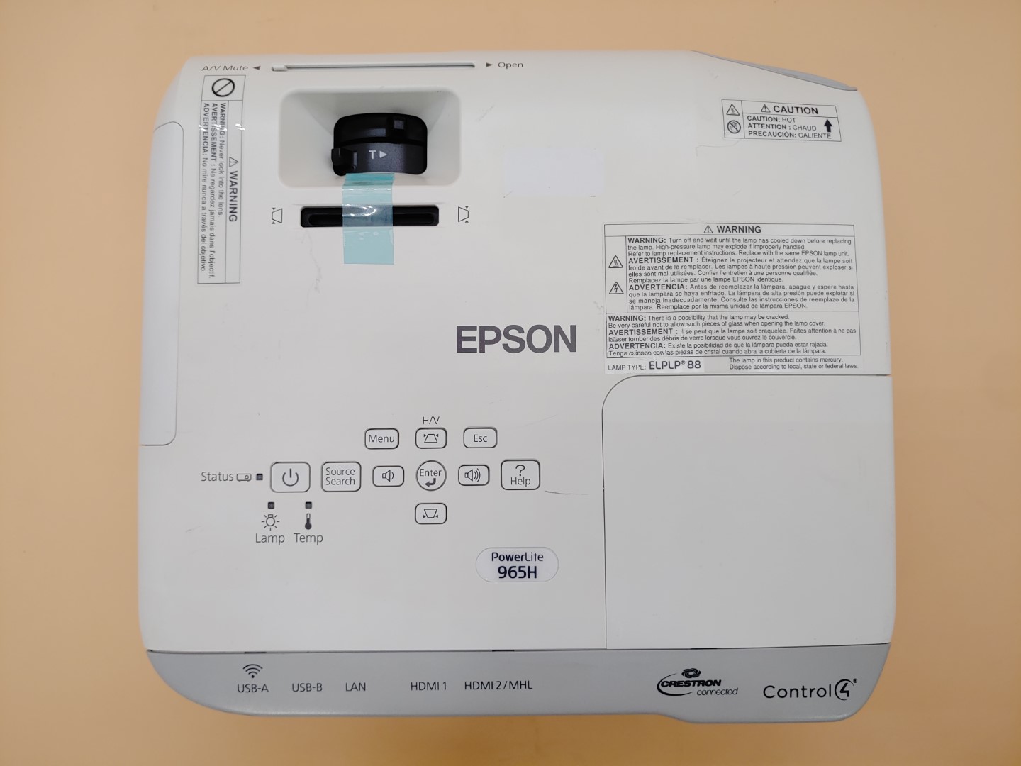 Epson PowerLite 965H H682A XGA 3LCD HDMI 3,500 ANSI Lumen Projector (1710 HOURS) - Image 8