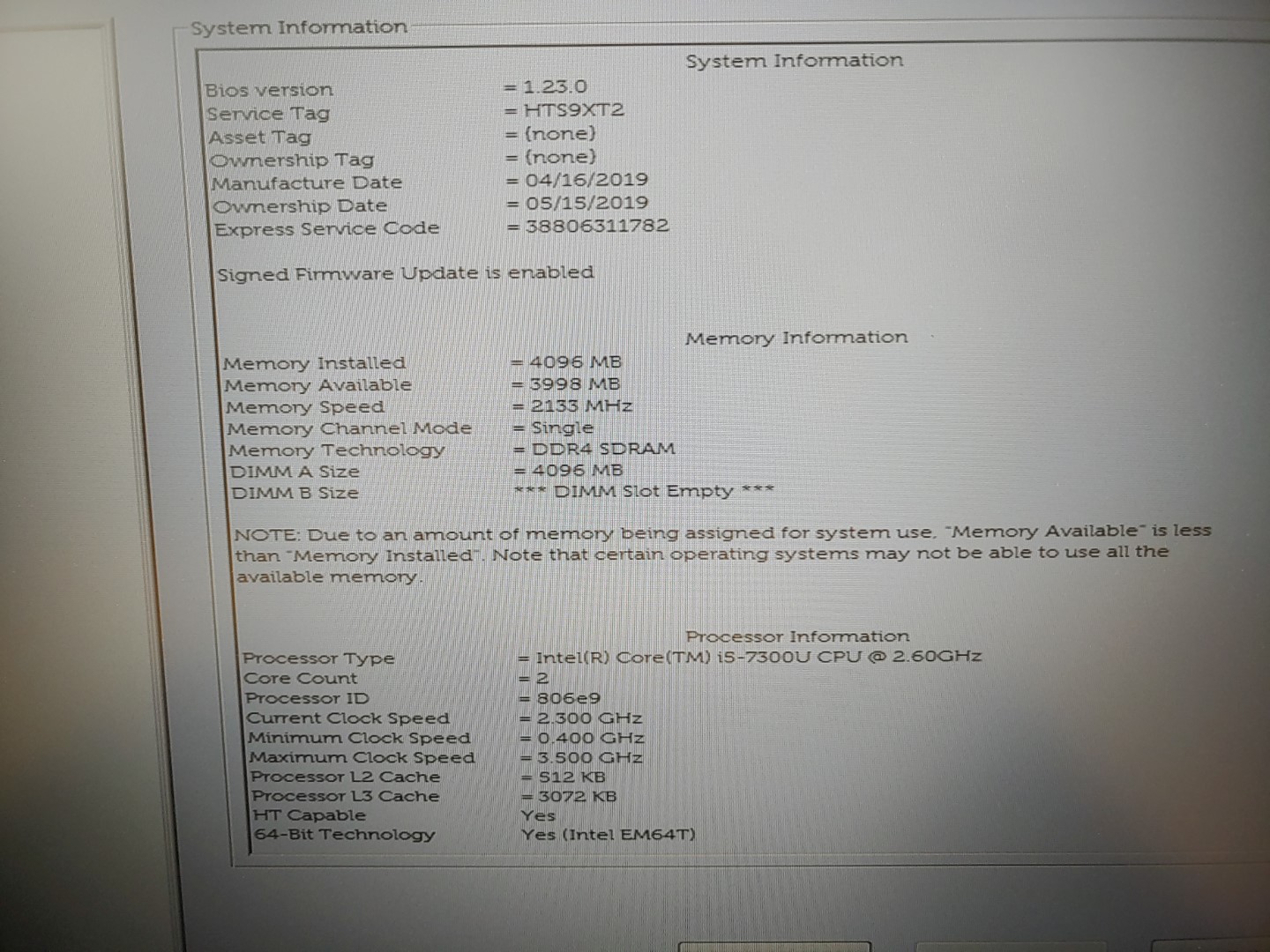 Dell Latitude 5490 14" Intel i5-7300U✔4GB RAM✔ *NO BATT/ NO SSD/ NO AC* *READ* - Image 10