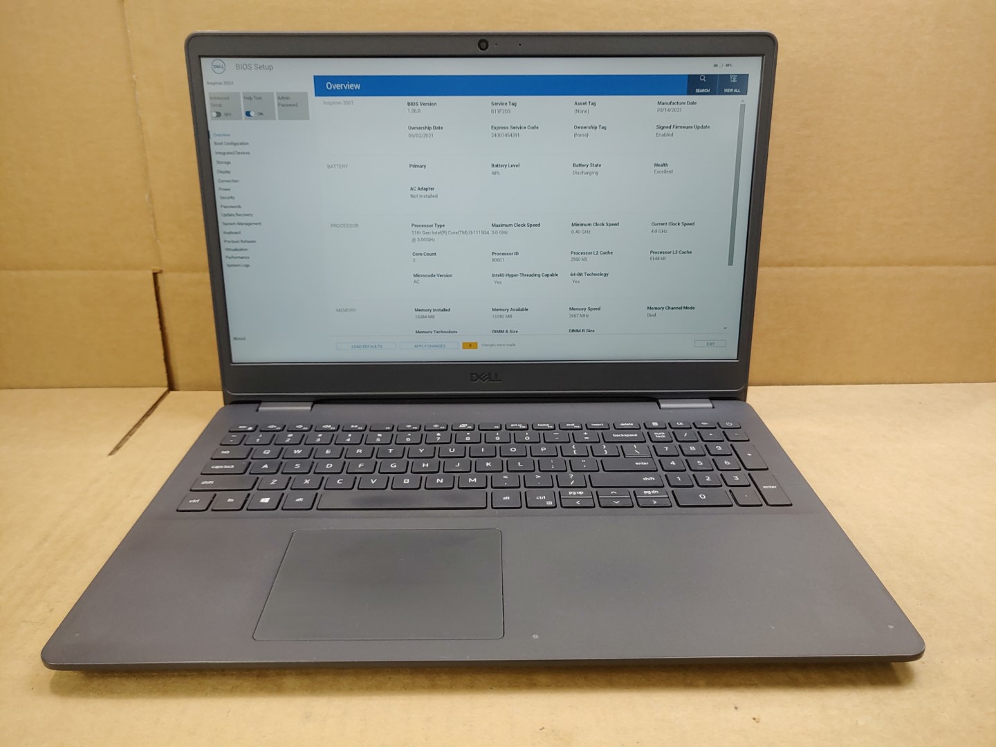 Dell Inspiron 3501 15.6" Intel i3-1115G4✔16GB✔256GB SSD✔ *NO OS/AC* **READ**