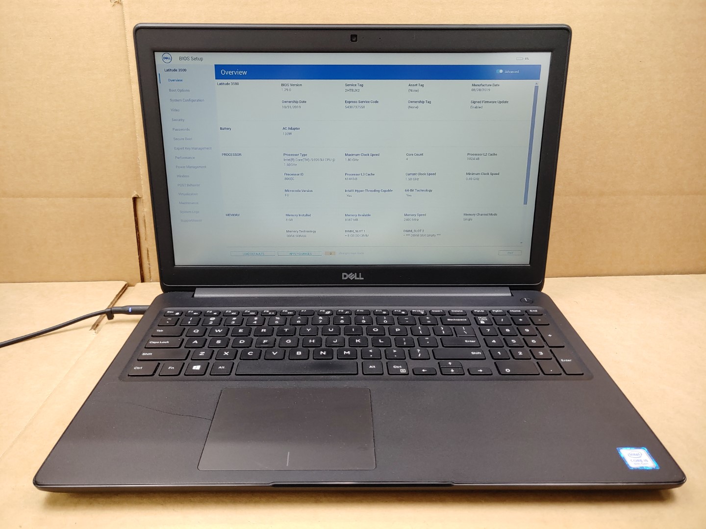 Dell Latitude 3500 15.6" Intel i5-8265U✔ *NO RAM/NO BATT/NO SSD/NO AC* *READ*