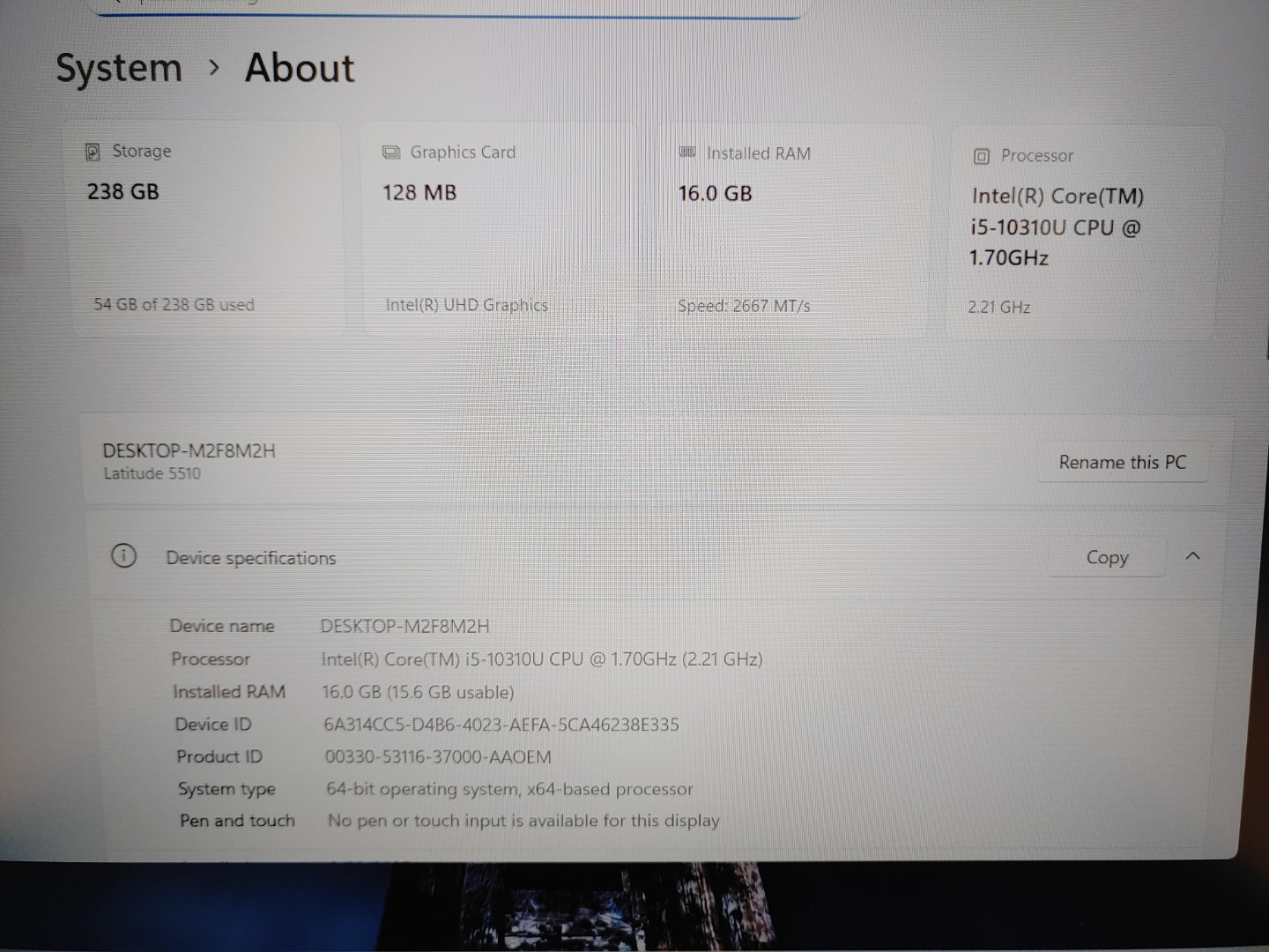 Dell Latitude 5510 15.6" Intel i5-10310U✔16GB✔256GB SSD✔Win11✔ *NO A/C* *READ* - Image 10