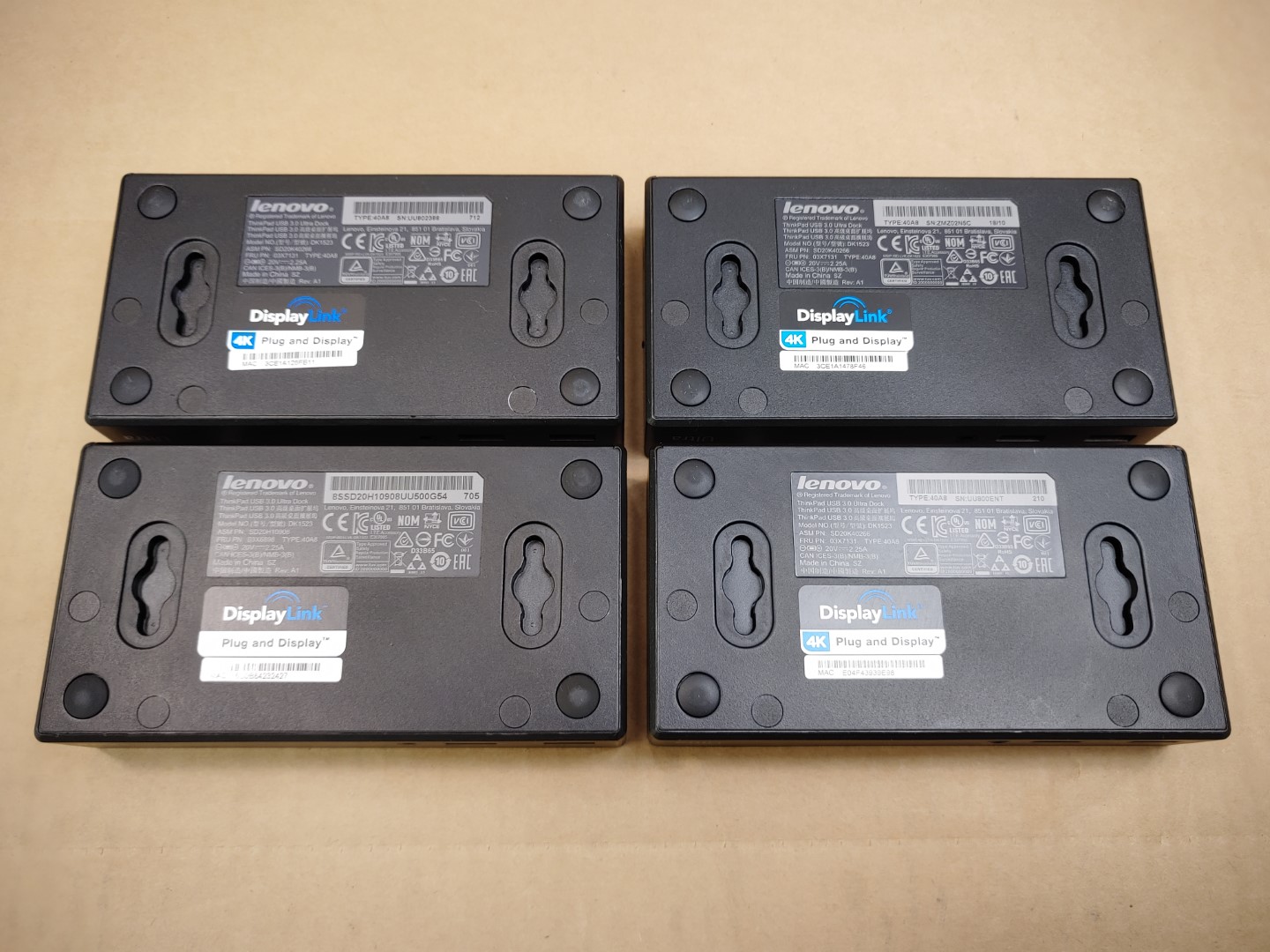 LOT of (4) Lenovo ThinkPad USB 3.0 Ultra Dock DK1523 03X6898 ✔✔✔ **NO A/C** - Image 6