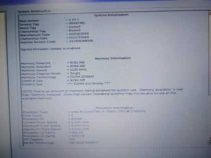 Dell Latitude 5480 14" i5-7300U✔8GB RAM✔256GB SSD✔ *NO BATT/NO OS/NO AC* *READ* - Image 10
