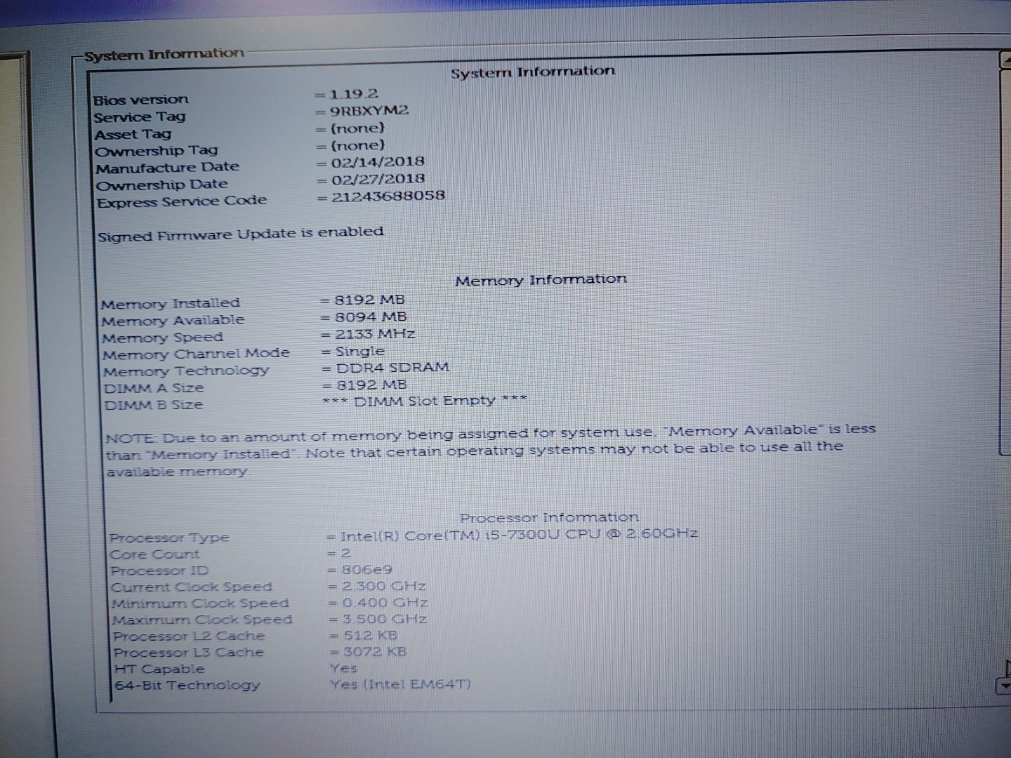 Dell Latitude 5480 14" i5-7300U✔8GB RAM✔256GB SSD✔ *NO BATT/NO OS/NO AC* *READ* - Image 10