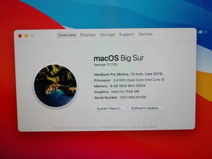 Apple MacBook Pro 13" Retina 2013 i5 2.4GHz✔8GB✔256GB✔ME864LL/A✔ *NO A/C* *READ* - Image 10