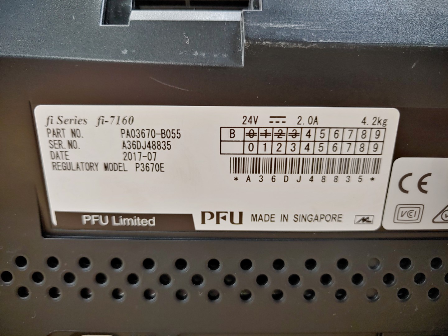 Fujitsu fi-7160 Color Duplex Document Scanner ✔✔✔ (Scan Count : 49609) *NO A/C* - Image 8