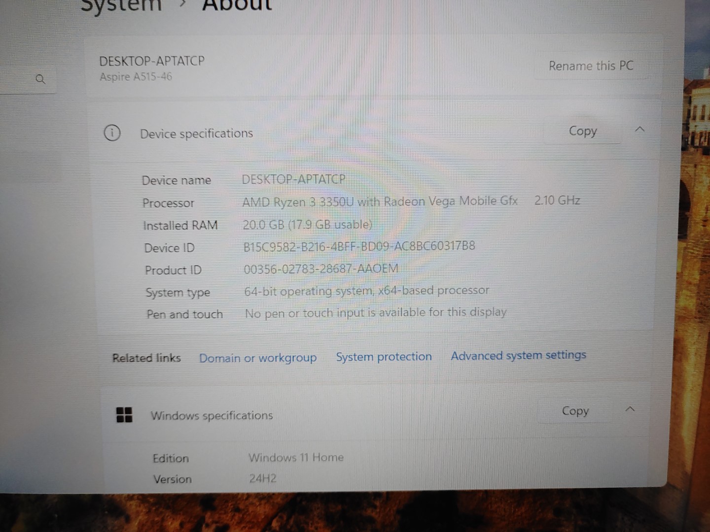 Acer Aspire A515-46 15.6" AMD Ryzen 3 3350U✔20GB✔1TB SSD✔Win11✔ *NO A/C* *READ* - Image 10