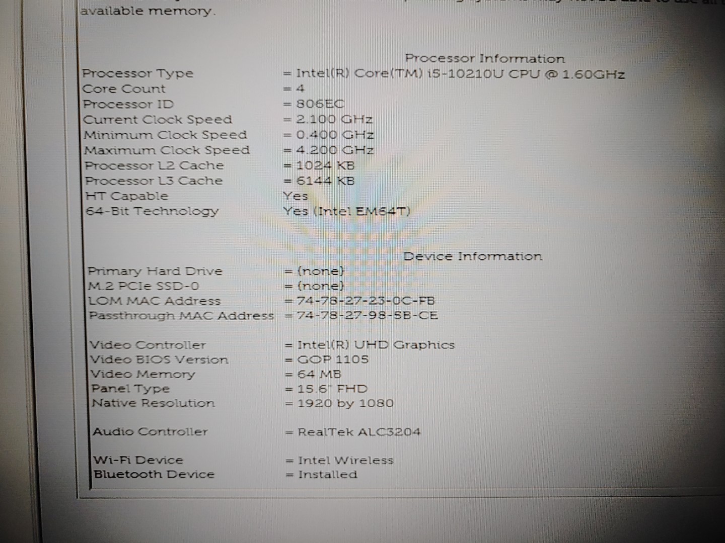 Dell Precision 3550 15.6" Intel i5-10210U✔ *NO SSD/NO RAM/NO AC* **READ** - Image 11