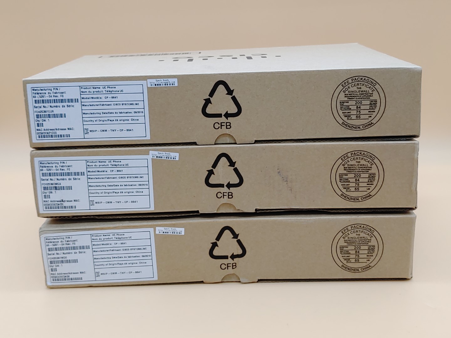 LOT of (3) Cisco 8841 VOIP IP Phone Model CP-8841-K9 ✔✔✔ **MISSING HAND-SETS**