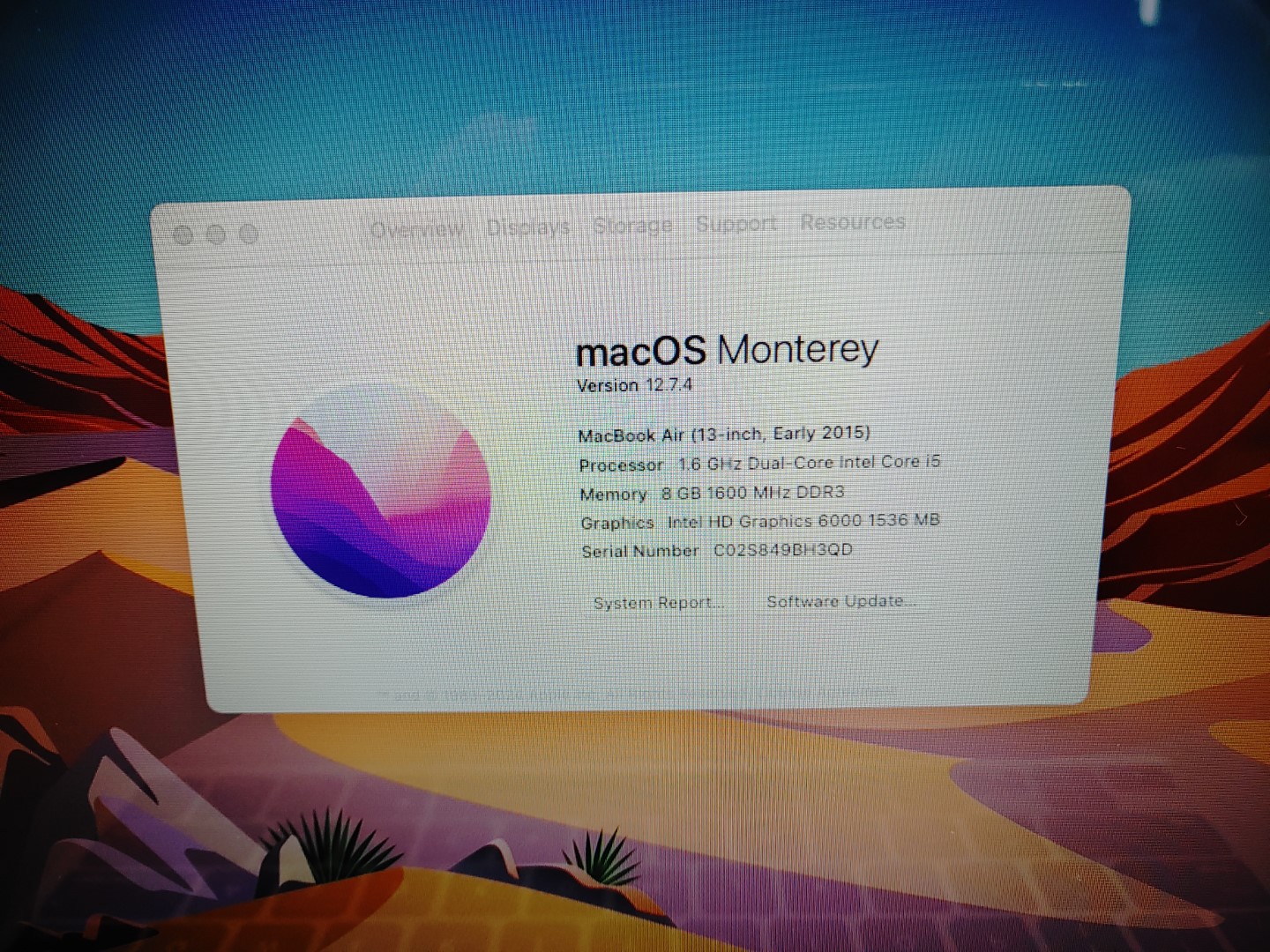 Apple MacBook Air 13" 2015 Intel i5 1.6GHz✔8GB✔128GB✔Monterey✔ *NO A/C* *READ* - Image 9