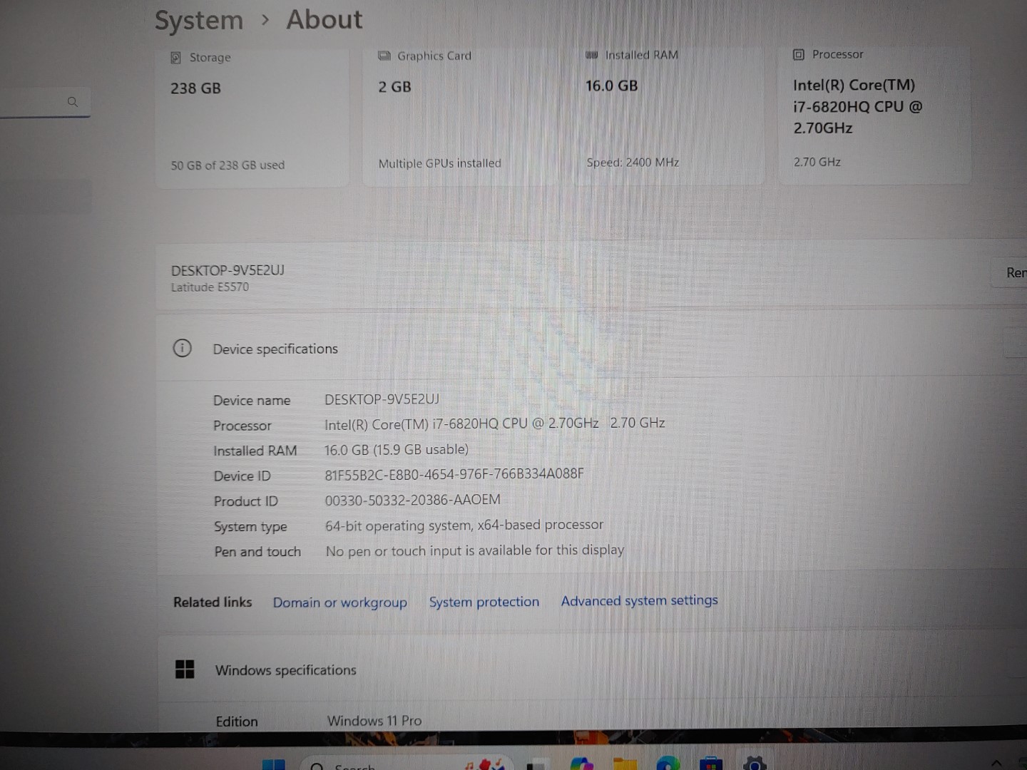 Dell Latitude E5570 15.6" i7-6820HQ✔16GB✔256GB✔Win11Pro✔Radeon R7 M370✔ *NO A/C* - Image 9