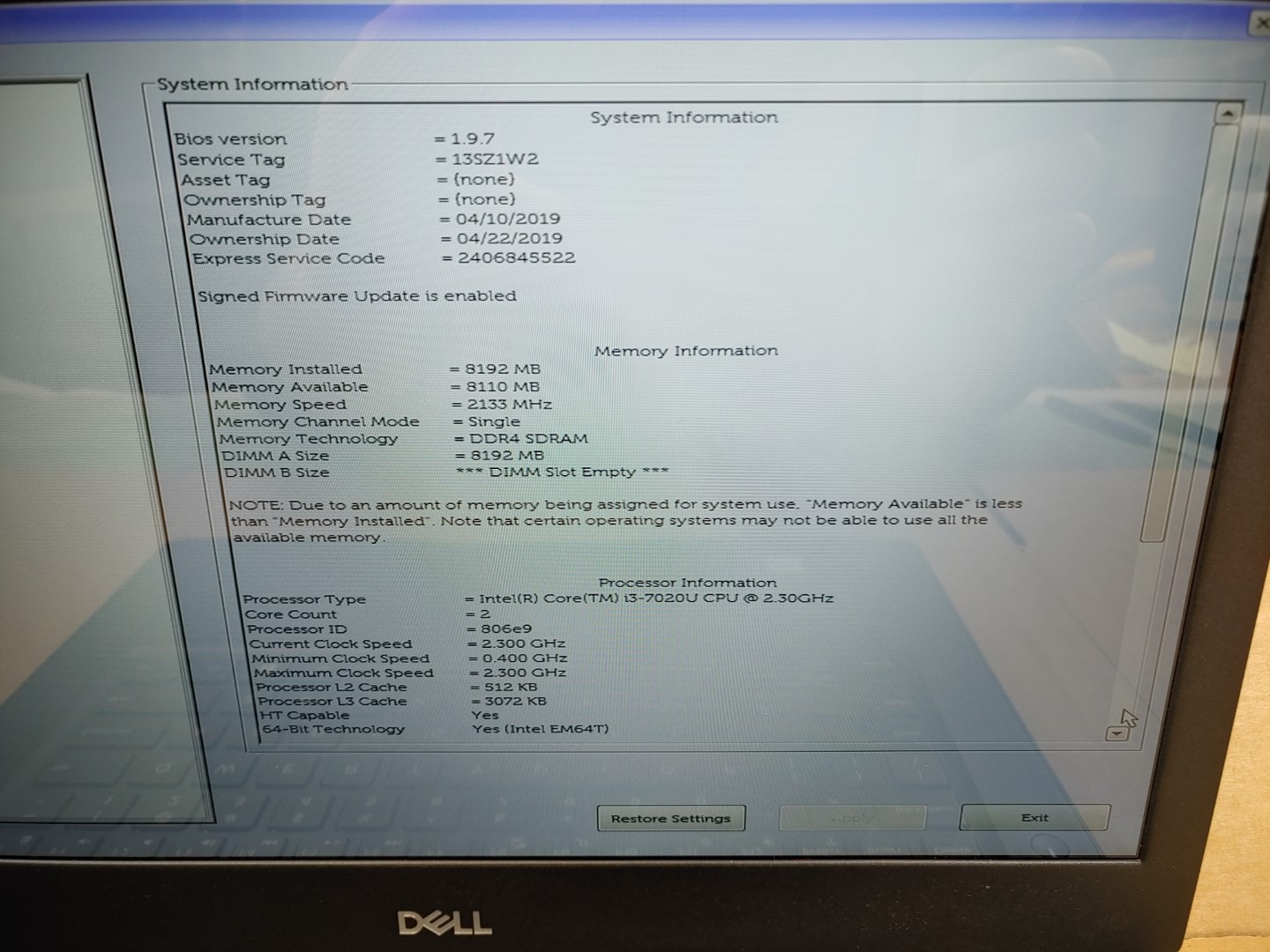 Dell Latitude 3490 14" Touch i3-7020U✔ *NO RAM/NO HDD/NO AC* MISSING HINGE COVER - Image 10