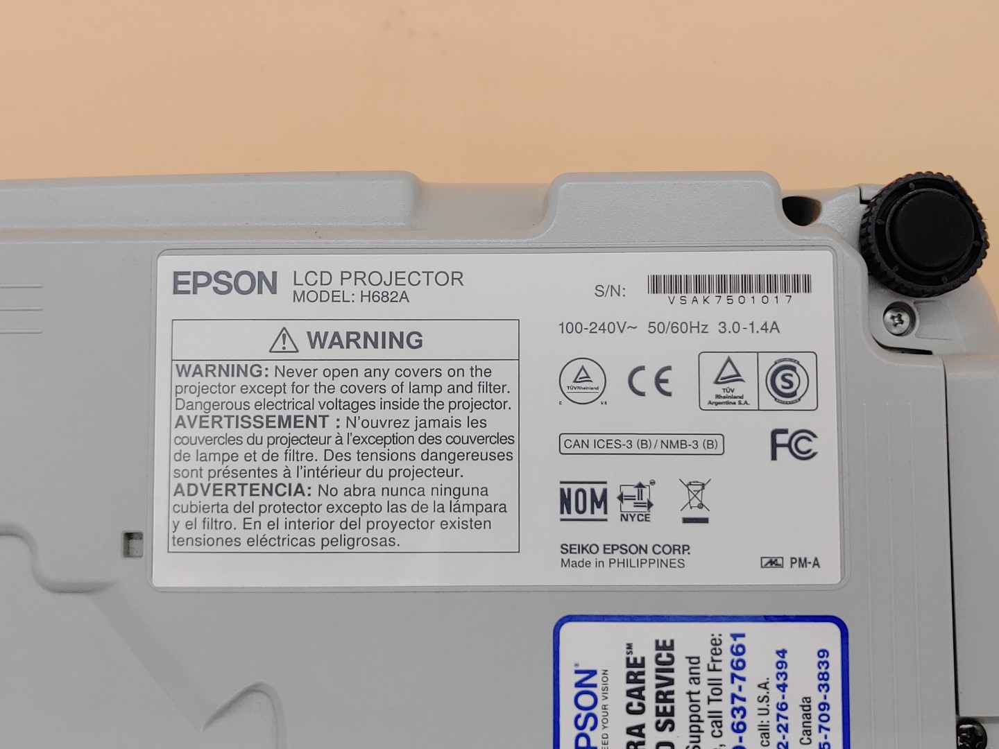 Epson PowerLite 965H H682A XGA 3LCD HDMI 3,500 ANSI Lumen Projector (1710 HOURS) - Image 10