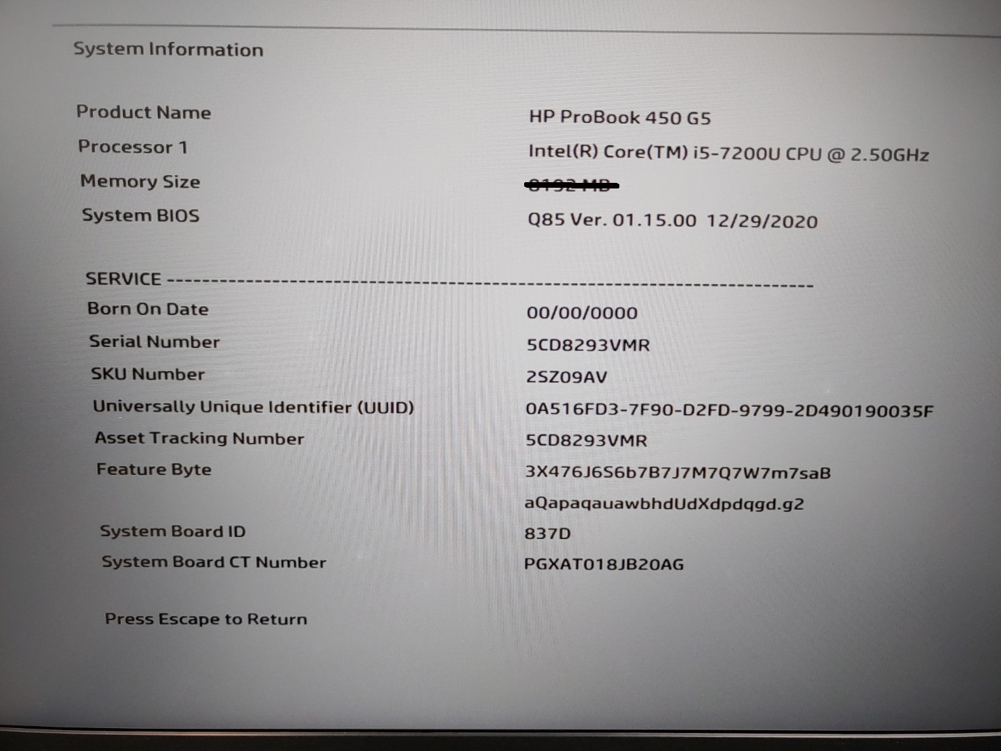 HP ProBook 450 G5 14-inch Intel i5-7200U✔ **NO RAM/ NO SSD/ NO AC** **READ** - Image 11