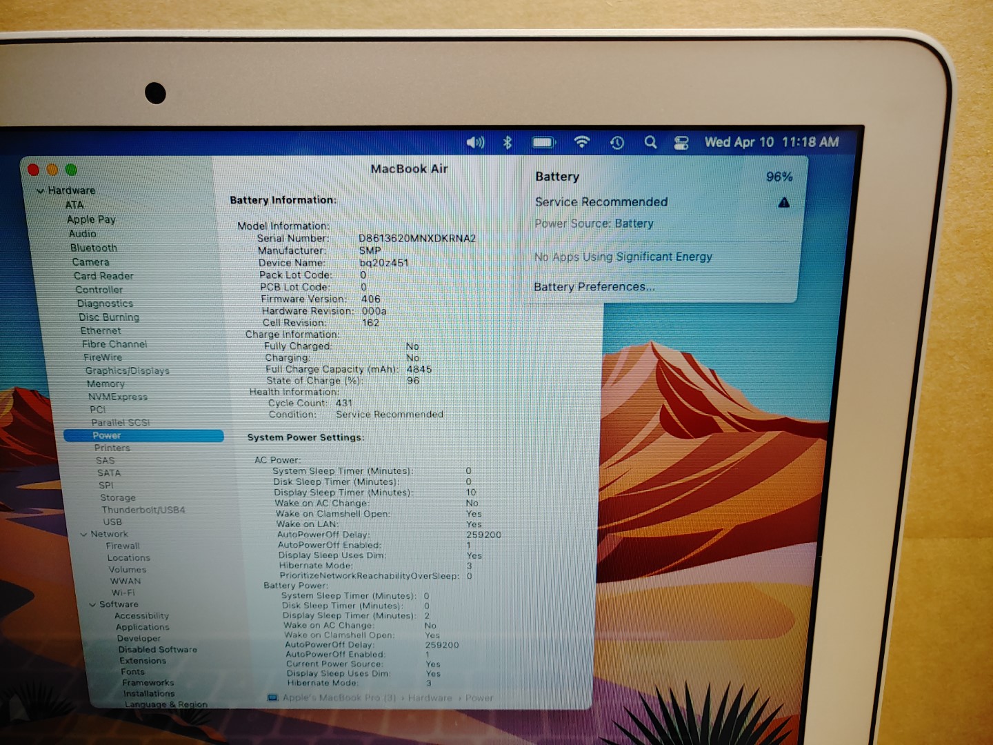 Apple MacBook Air 13" 2015 Intel i5 1.6GHz✔8GB✔128GB✔Monterey✔ *NO A/C* *READ* - Image 12