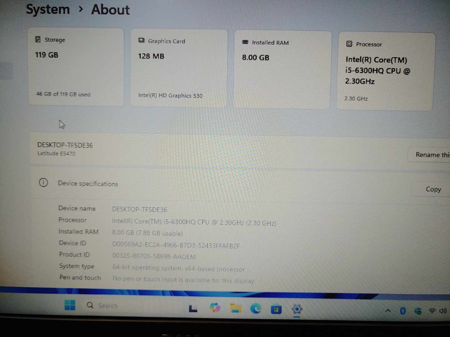 LOT of (3) Dell Latitude E5470 14" Intel i5-6300HQ✔8GB✔128GB SSD✔Win11✔ *NO A/C* - Image 11