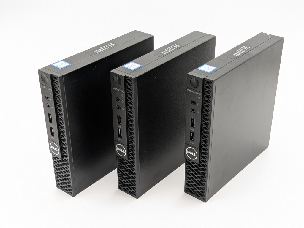 3 QTY : Dell Optiplex 3050 Micro Intel i3-7100T 3.40GHz 8GB 128GB SSD - No AC/OS