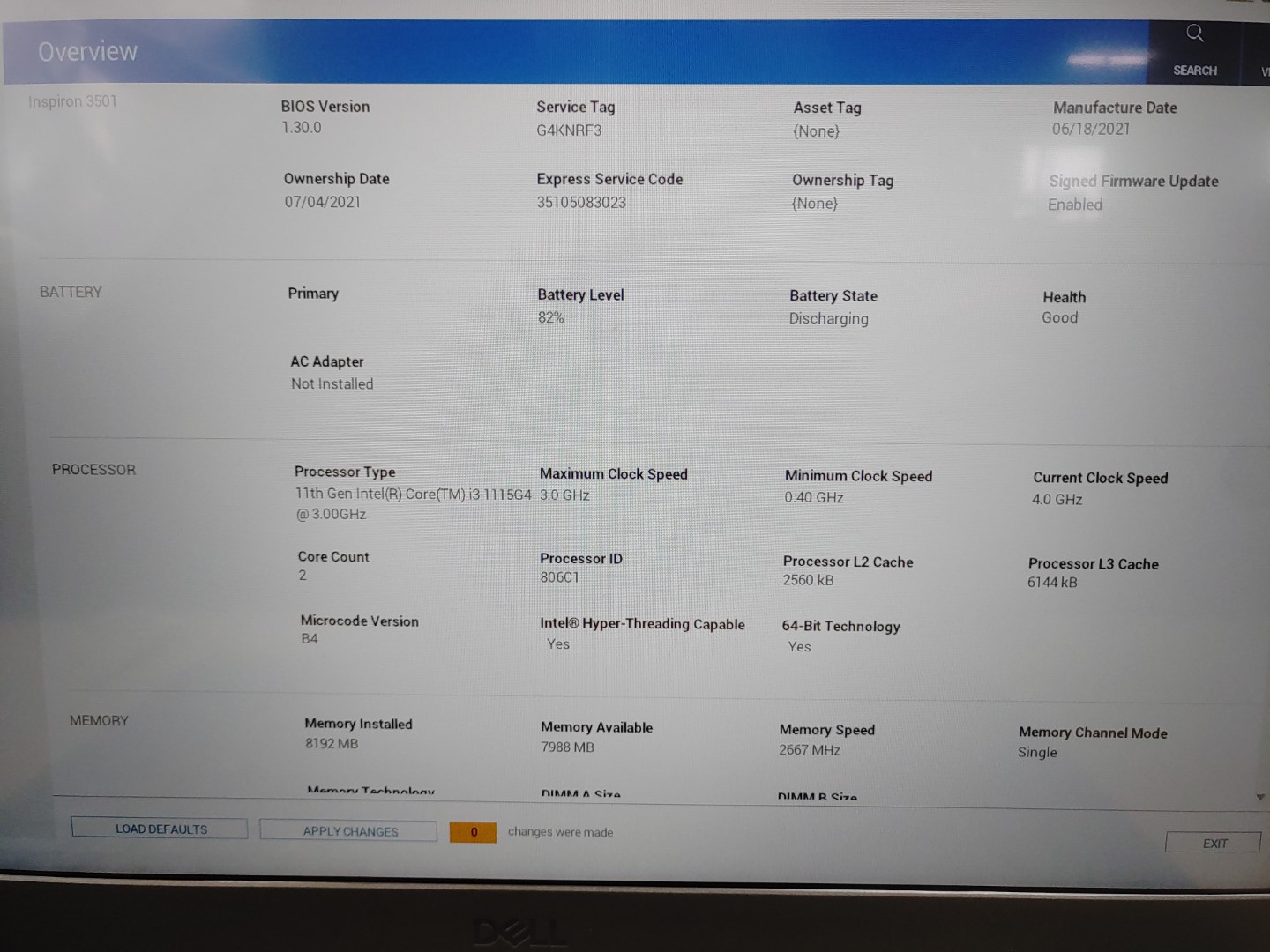 Dell Inspiron 3501 15.6" Intel i3-1115G4✔8GB✔1TB HDD✔ *NO OS/AC* **BAD DC JACK** - Image 10