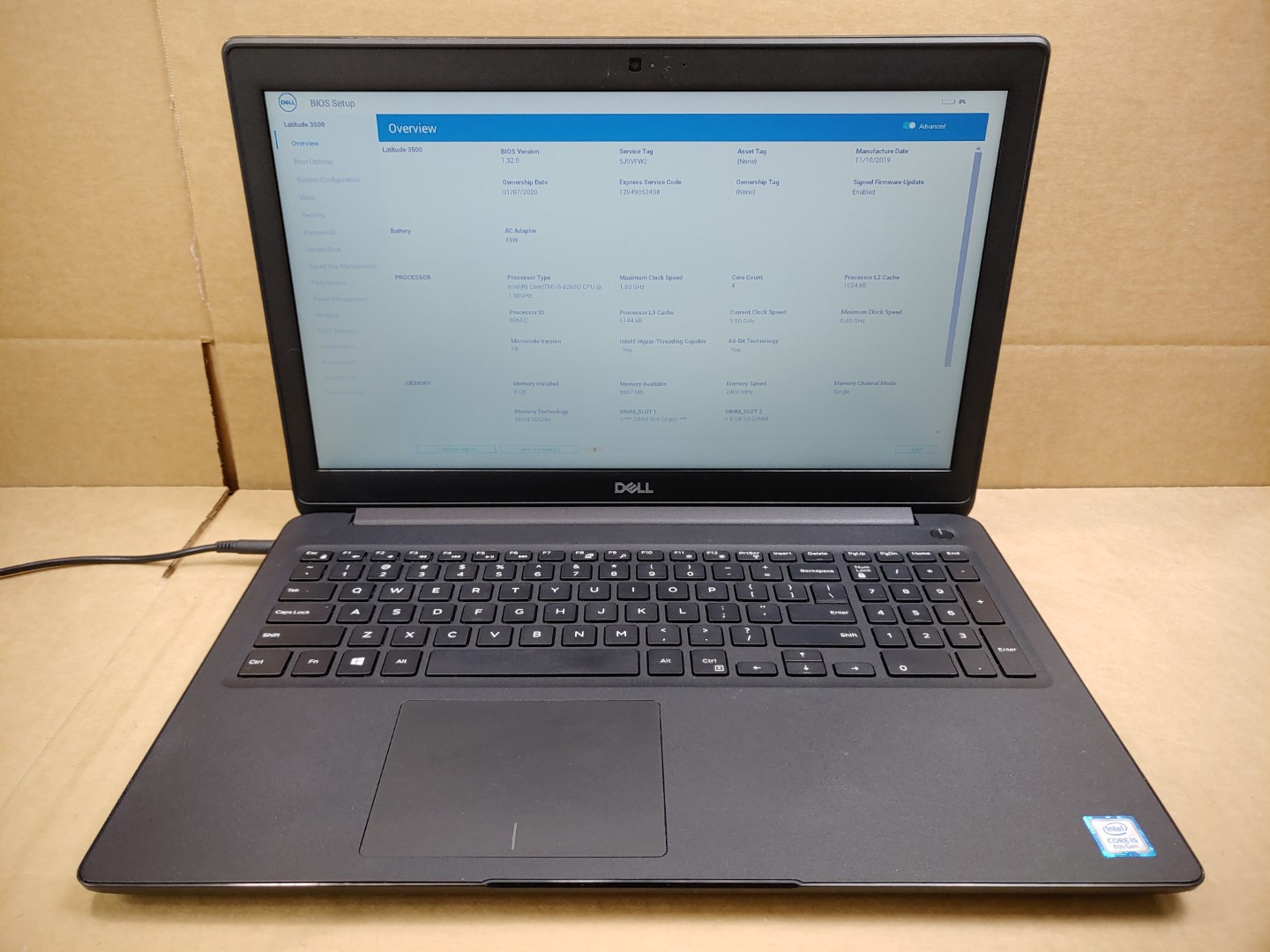 Dell Latitude 3500 15.6" Intel i5-8265U✔ *NO RAM/NO BATT/NO SSD/NO AC* ***READ**