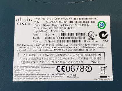 CISCO DIGITAL MEDIA PLAYER 4400G DMP-4400G-K9 74-5605-01 W/OUT AC ADAPTER - Image 7