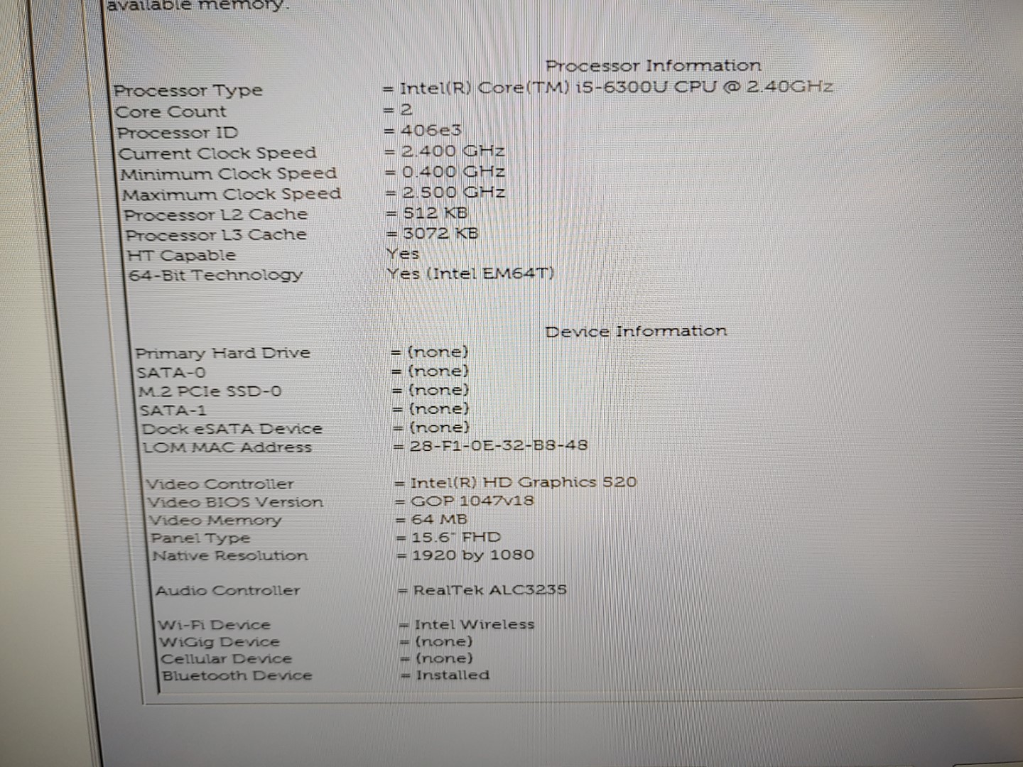 Dell Latitude E5570 15.6" FHD Intel i5-6300U✔ **NO HDD/ NO RAM/ NO BATT/ NO AC** - Image 9