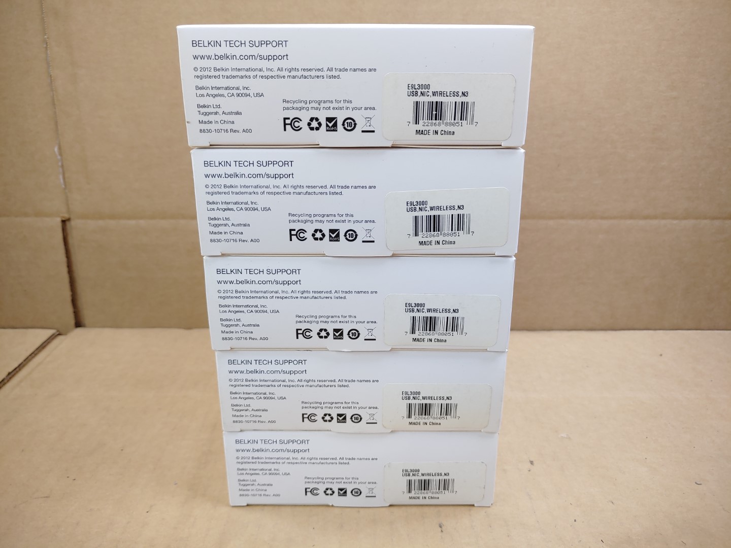 LOT of (5) Belkin N300 Wireless-N USB Network Adapter E9L3000 ✔✔✔ - Image 3