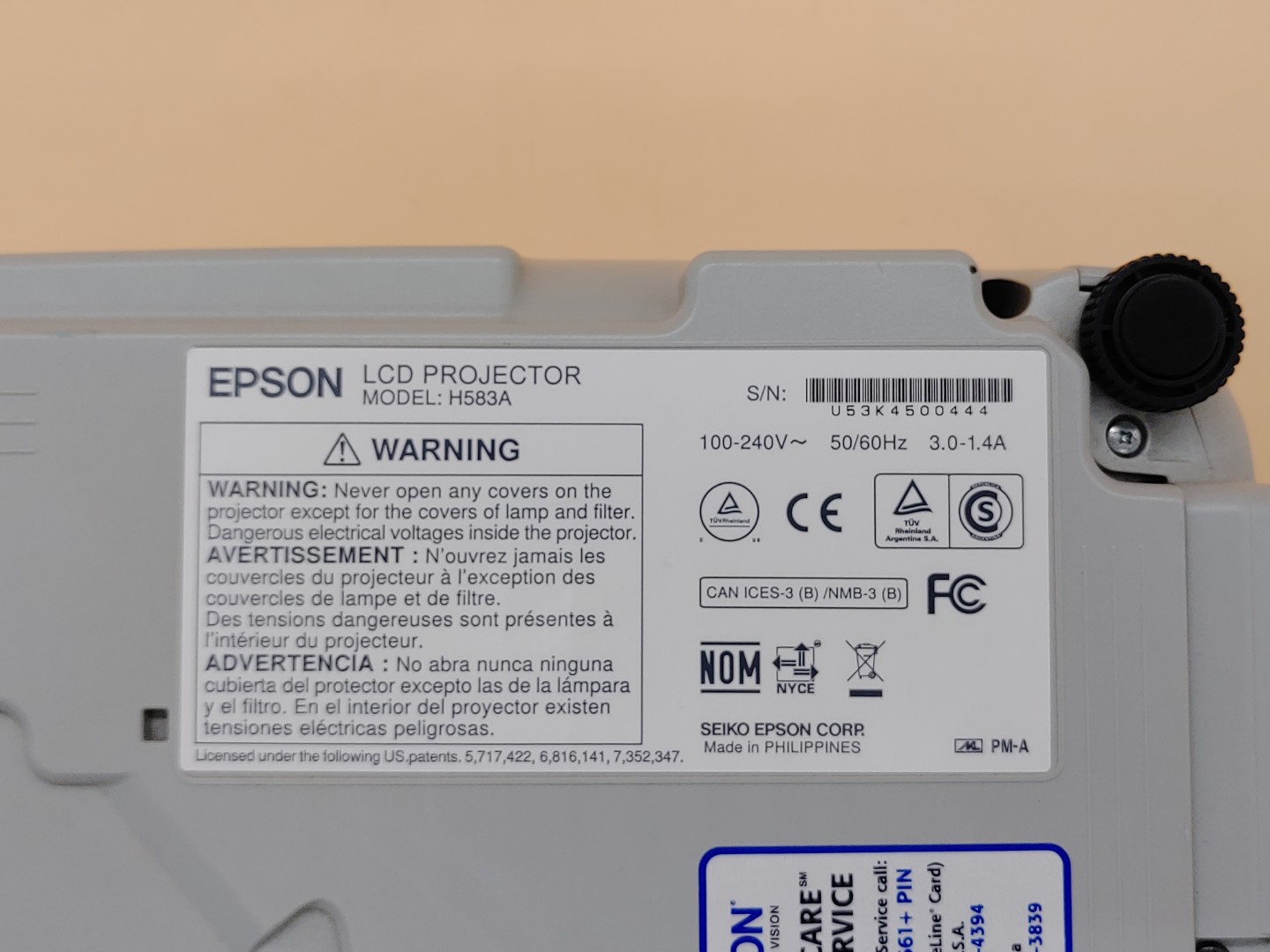 Epson PowerLite 965 H583A XGA 3LCD HDMI 3,500 ANSI Lumen Projector (2061 HOURS) - Image 10