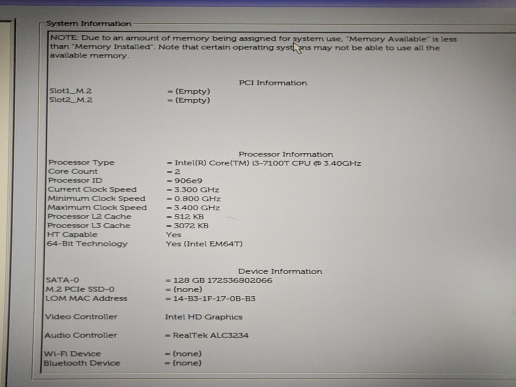 3 QTY : Dell Optiplex 3050 Micro Intel i3-7100T 3.40GHz 8GB 128GB SSD - No AC/OS - Image 9