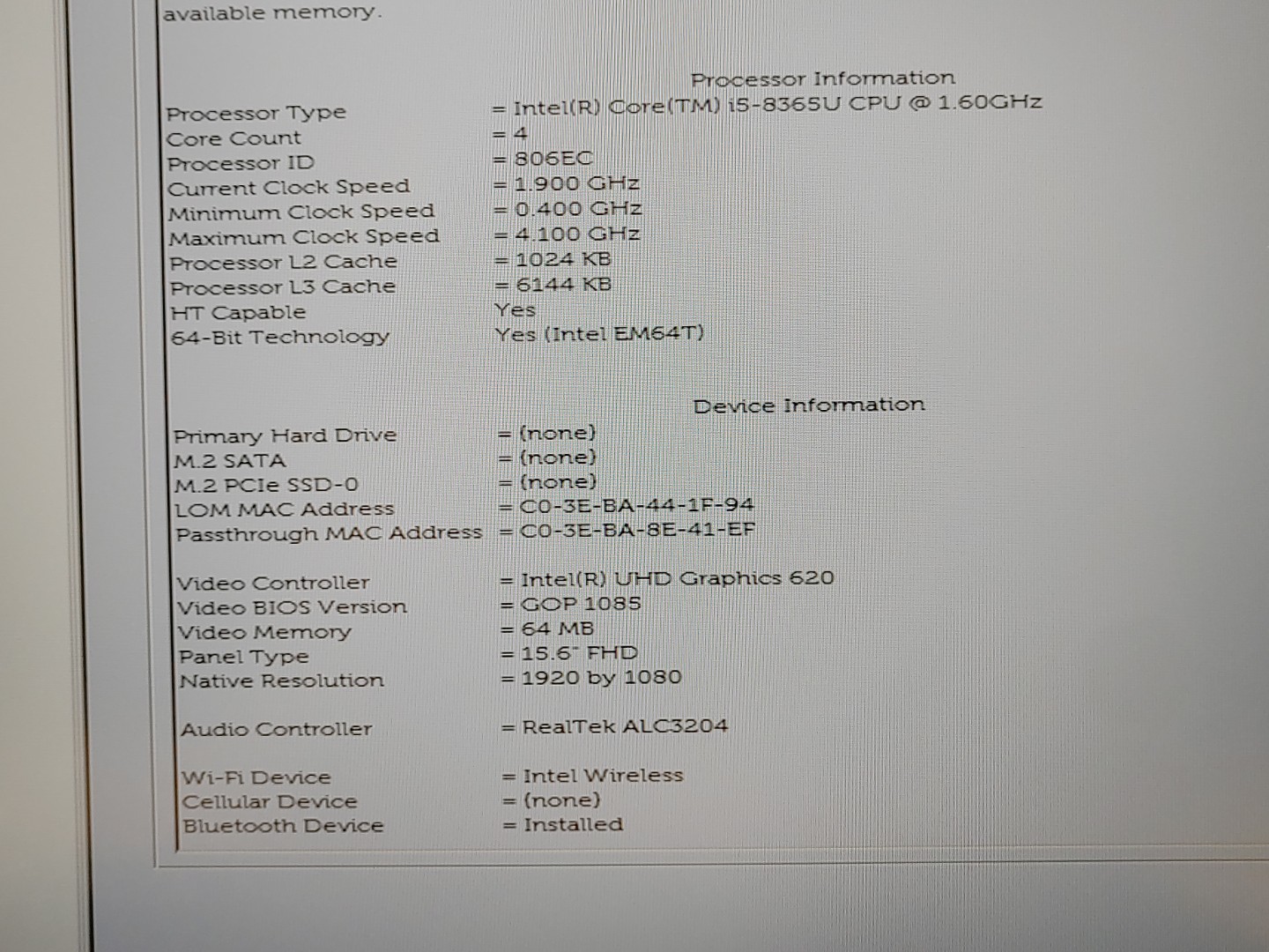 Dell Latitude 5500 15.6" Intel i5-8365U *NO SSD/NO RAM/NO BATT/NO AC* *READ* - Image 11