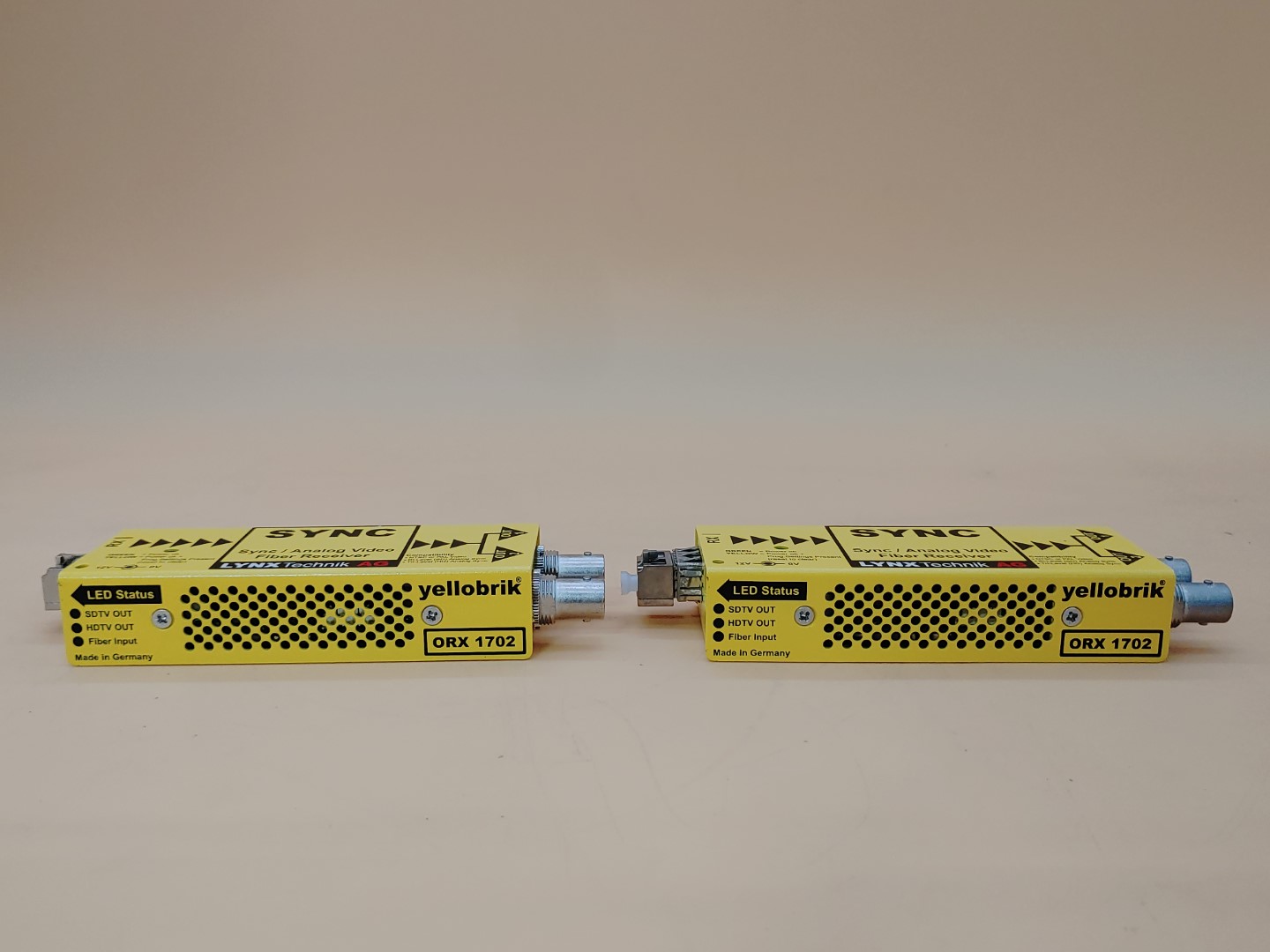 LOT of (2) LYNX TECHNIK ORX 1702 Analog Sync Video Fiber Optic Receiver *NO A/C* - Image 3