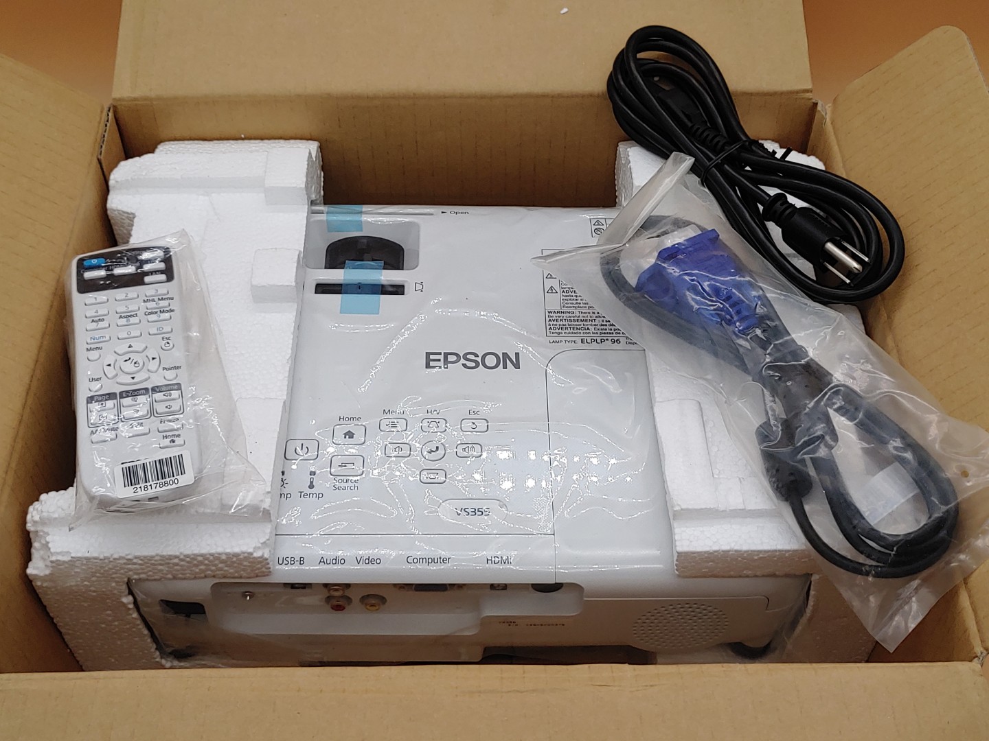 Epson VS355 WXGA 3LCD HDMI 3300 Lumens Widescreen Portable Projector (H840A) - Image 3