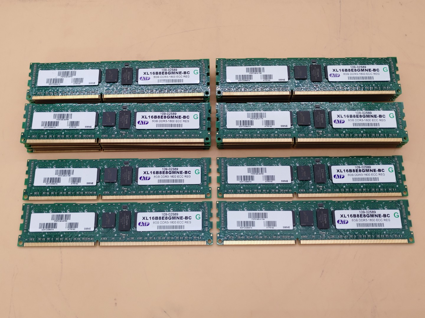 ATP 8GB PC3-12800 XL16B8E8GMNE-BC DDR3-1600MHz ECC Server Memory - LOT of (24)