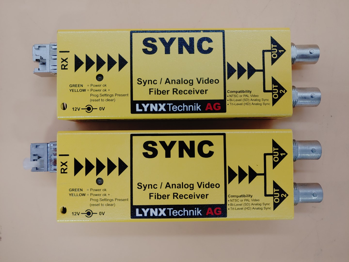 LOT of (2) LYNX TECHNIK ORX 1702 Analog Sync Video Fiber Optic Receiver *NO A/C* - Image 6