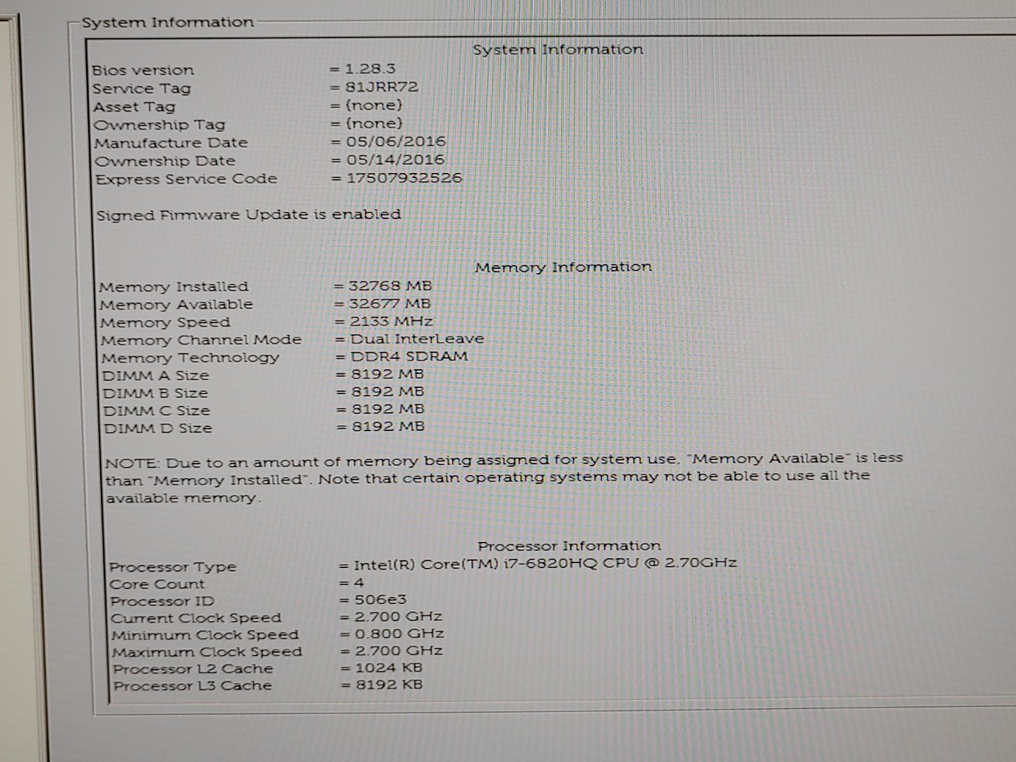 Dell Precision 7510 15.6" i7-6820HQ 32GB Quadro M2000M *NO HDD/NO OS/NO AC* - Image 9