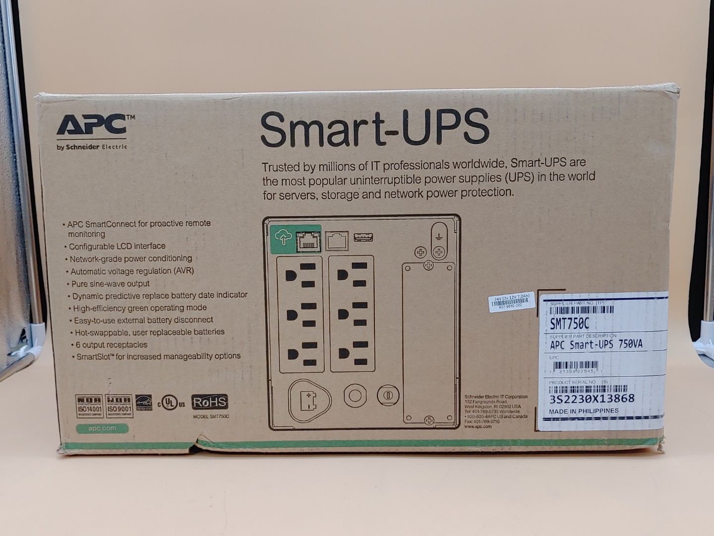 APC Smart UPS 750VA 120V Line Interactive Tower UPS w/ SmartConnect (SMT750C) - Image 4