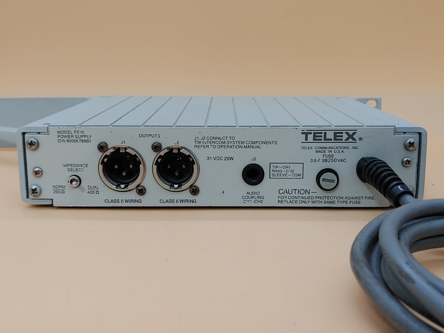 RTS Telex PS15 Rack Mount Power Supply 120VAC 60Hz 60W 0.5A ✔✔✔✔ - Image 7