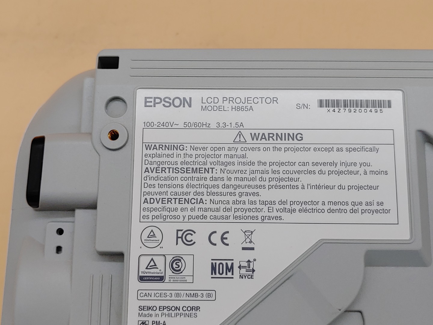 Epson PowerLite 970 3LCD Projector 4000 Lumen ANSI HD 1080p H865A (5215 Hours) - Image 10