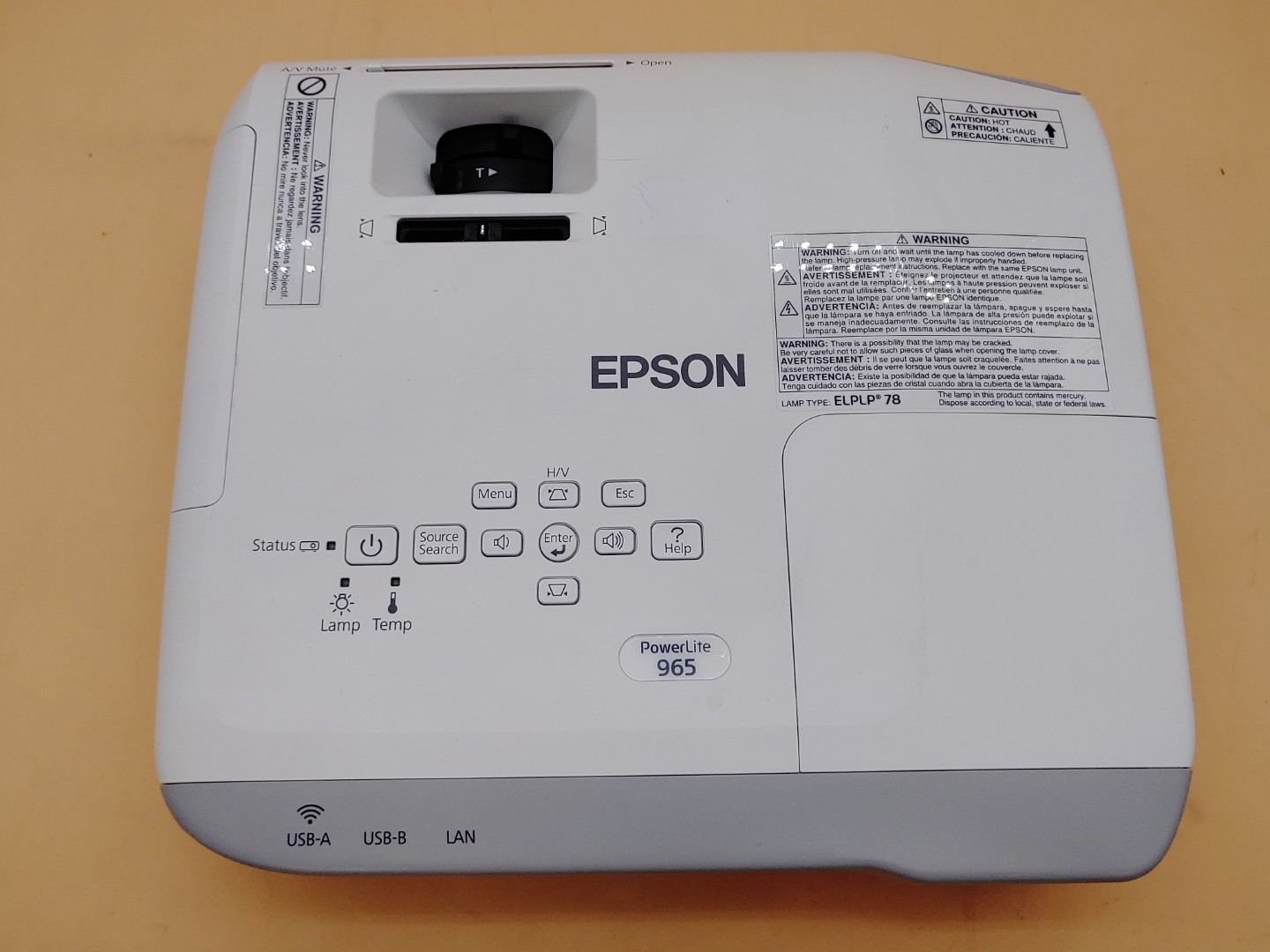 Epson PowerLite 965 H583A XGA 3LCD HDMI 3,500 ANSI Lumen Projector (461 HOURS) - Image 8
