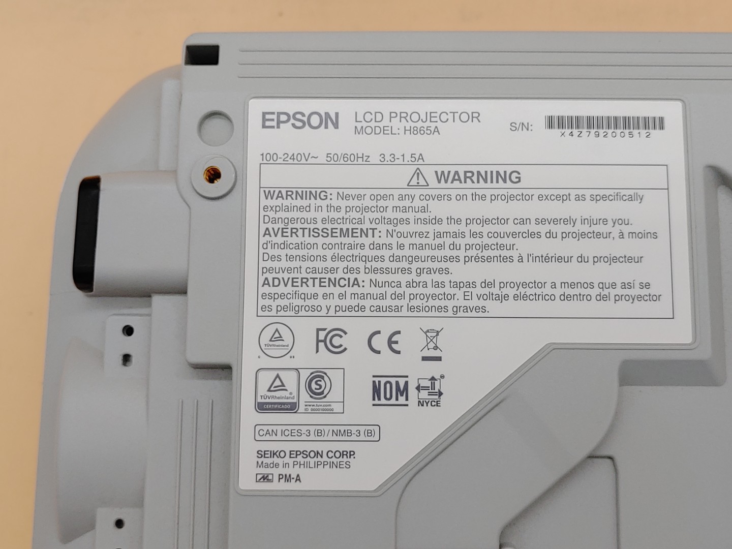 Epson PowerLite 970 3LCD Projector 4000 Lumen ANSI HD 1080p H865A (2059 Hours) - Image 11