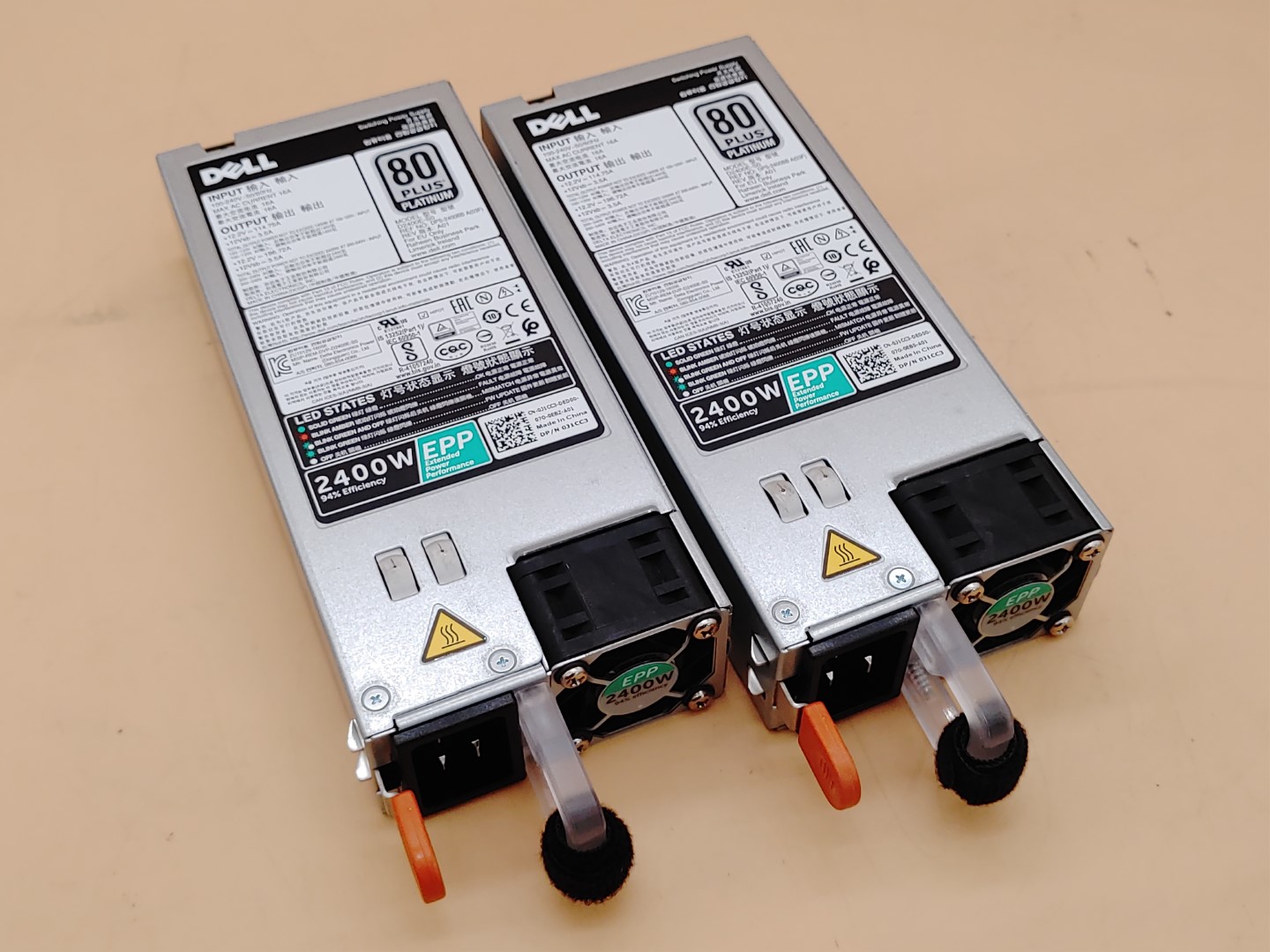 Dell J1CC3 PowerEdge 2400W 80 Plus Platinum Switching Power Supply - LOT of (2)