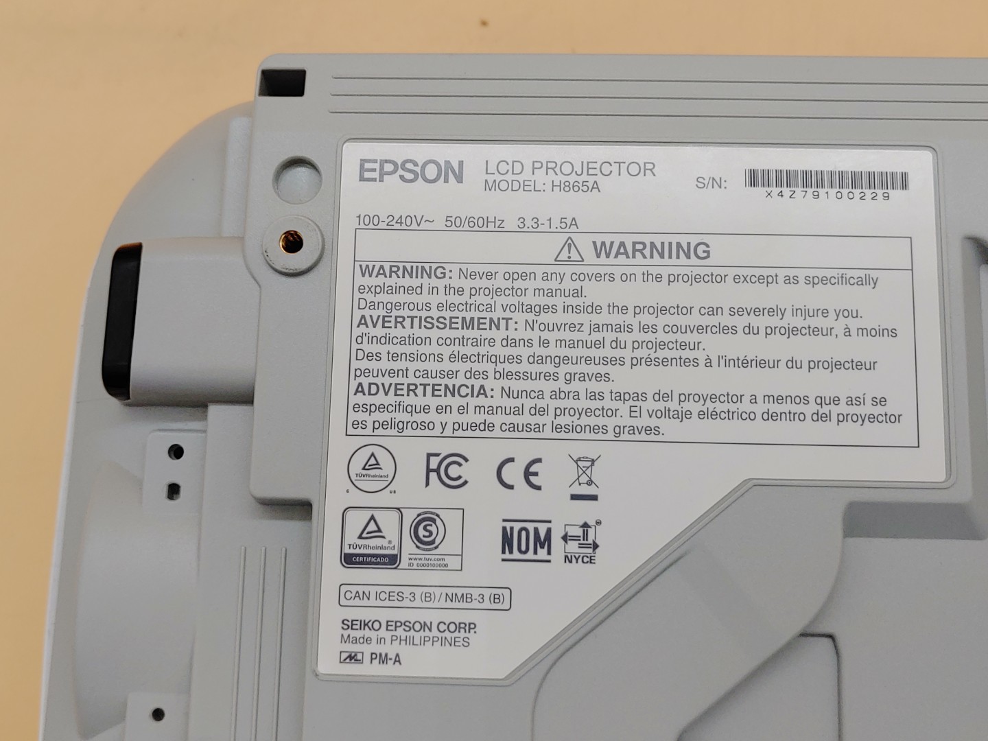 Epson PowerLite 970 3LCD Projector 4000 Lumen ANSI HD H865A (1073 Hours) *READ* - Image 11