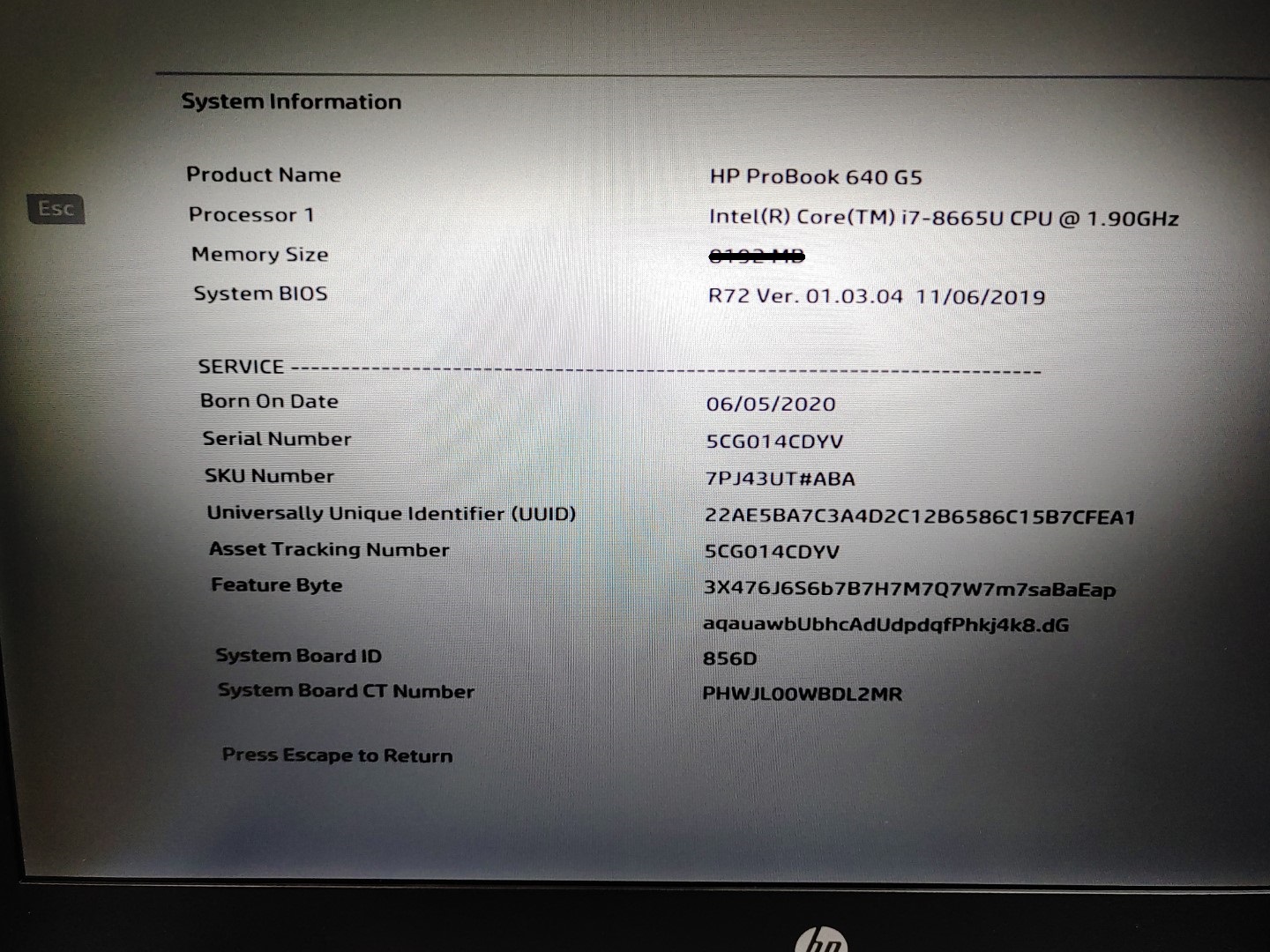 HP ProBook 640 G5 14" Intel i7-8665U✔ *NO RAM/NO SSD/NO BATT/NO AC* **READ** - Image 10