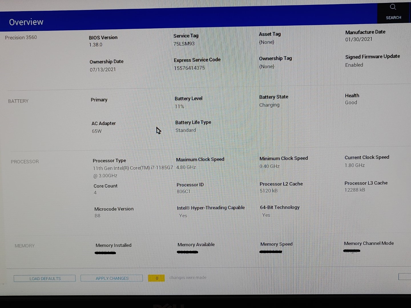 Dell Precision 3560 15.6" i7-1185G7 NVIDIA T500 *NO SSD/RAM/AC* *BROKEN SCREEN** - Image 10