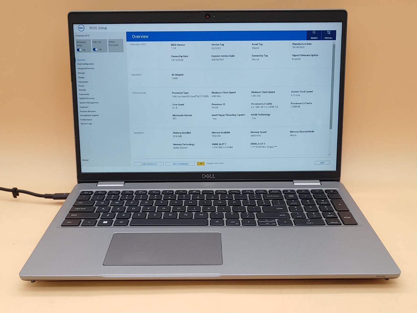 Dell Precision 3570 15.6" Intel i7-1265U NVIDIA T550 *NO SSD/RAM/BATT/AC* *READ*