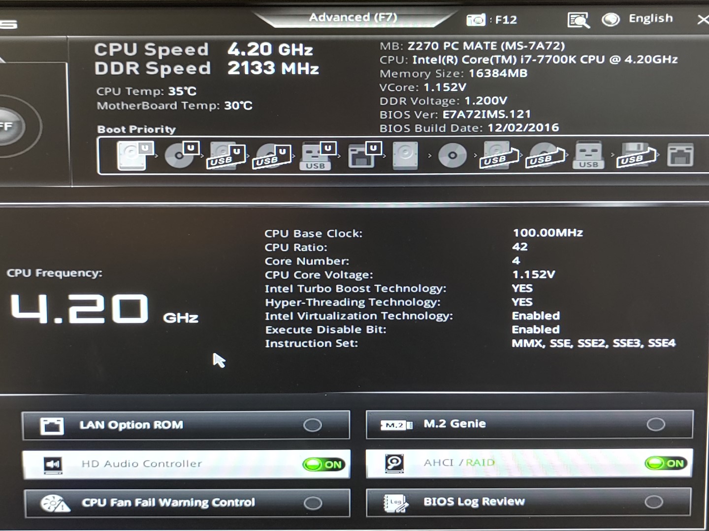 MSI Z270 PC MATE LGA1151 DDR4 HDMI ATX Motherboard w/ Intel i7-7700K + 16GB RAM - Image 11