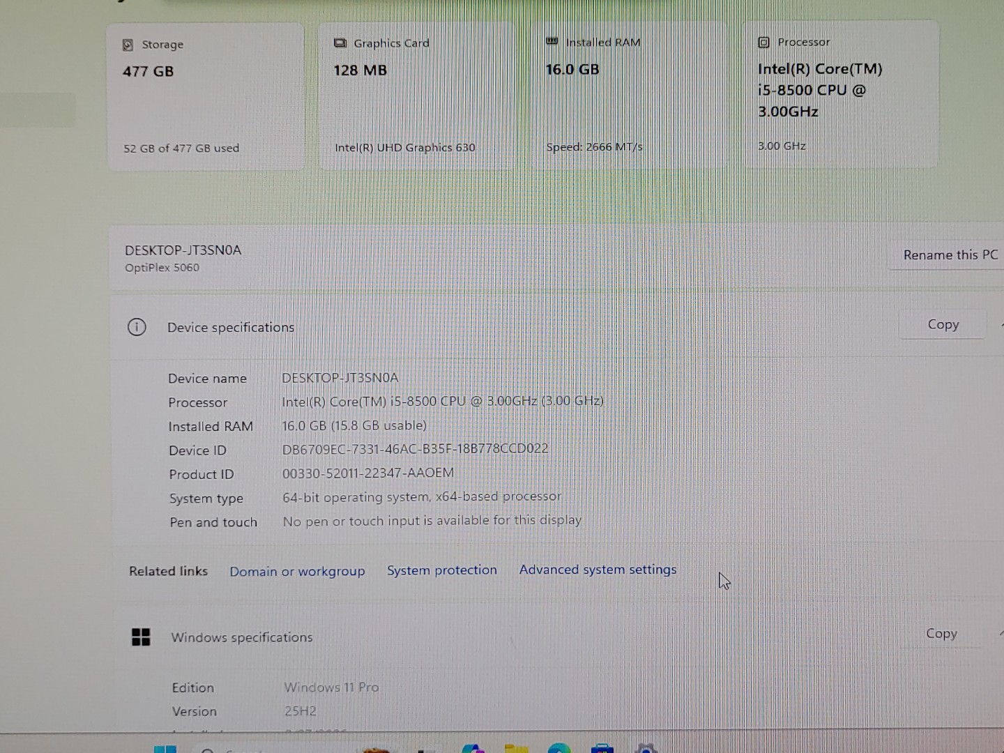 Dell OptiPlex 5060 SFF Intel i5-8500 16GB RAM 512GB SSD Windows11Pro FAST - Image 8