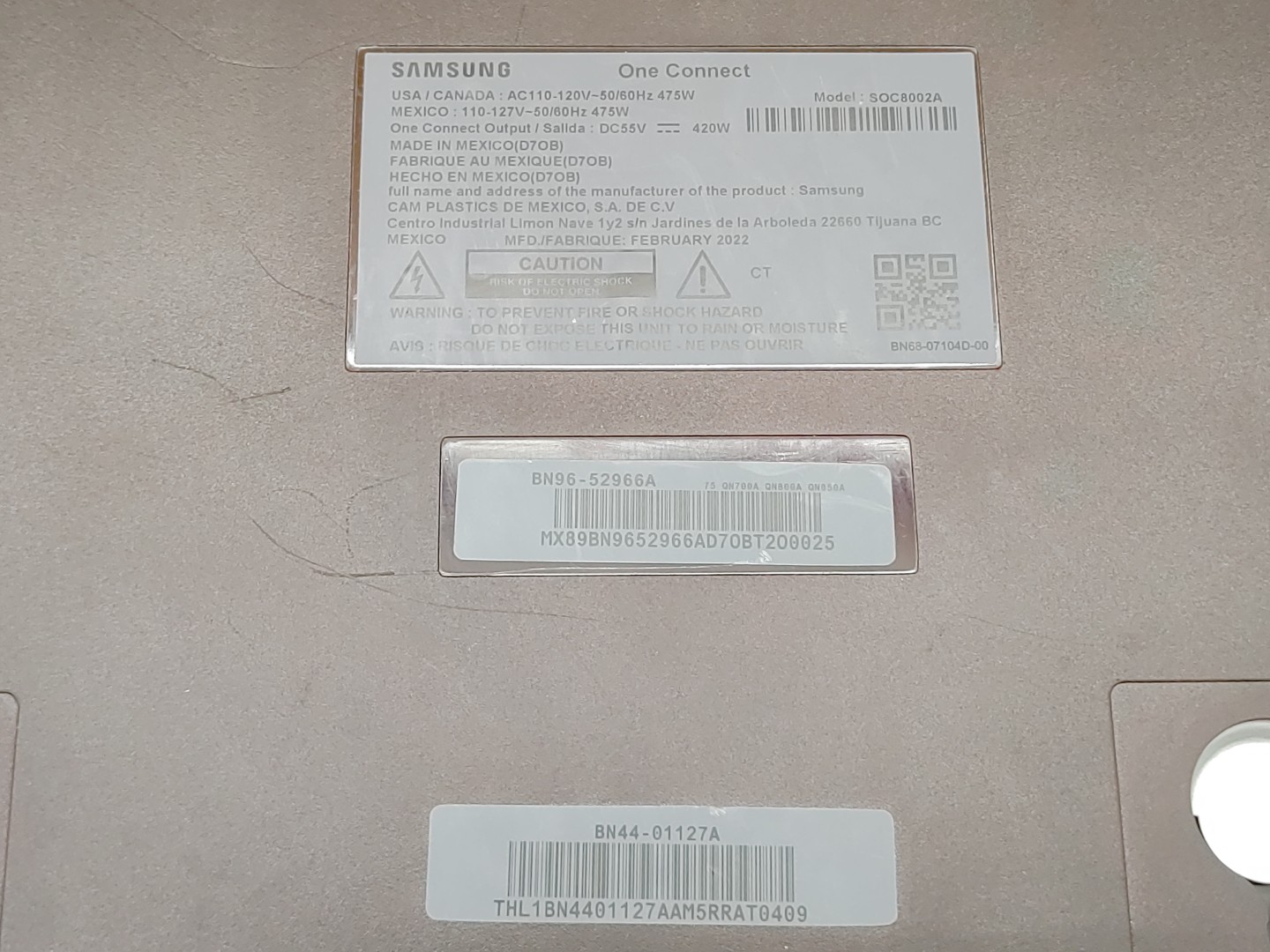 Samsung SOC8002A One Connect Box BN96-52966A QN75QN700A/QN800A/QN850A w/ Cables - Image 10