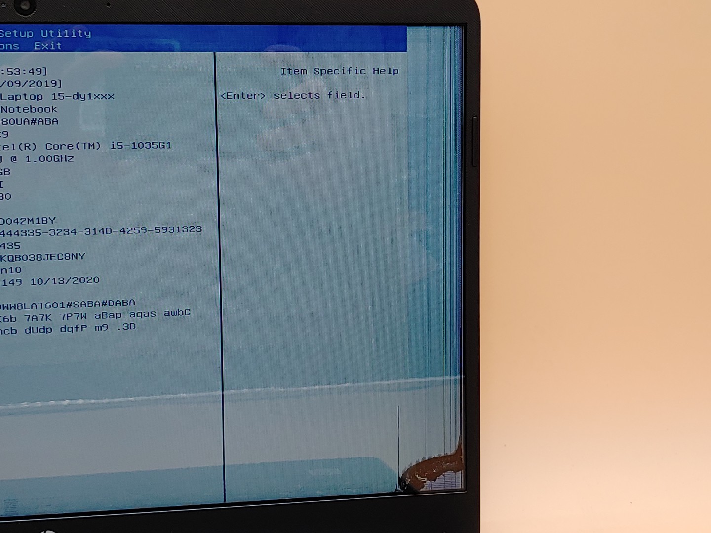 HP Notebook 15-dy1076nr 15.6" i5-1035G1 *NO RAM/NO SSD/NO AC* **CRACKED SCREEN** - Image 9