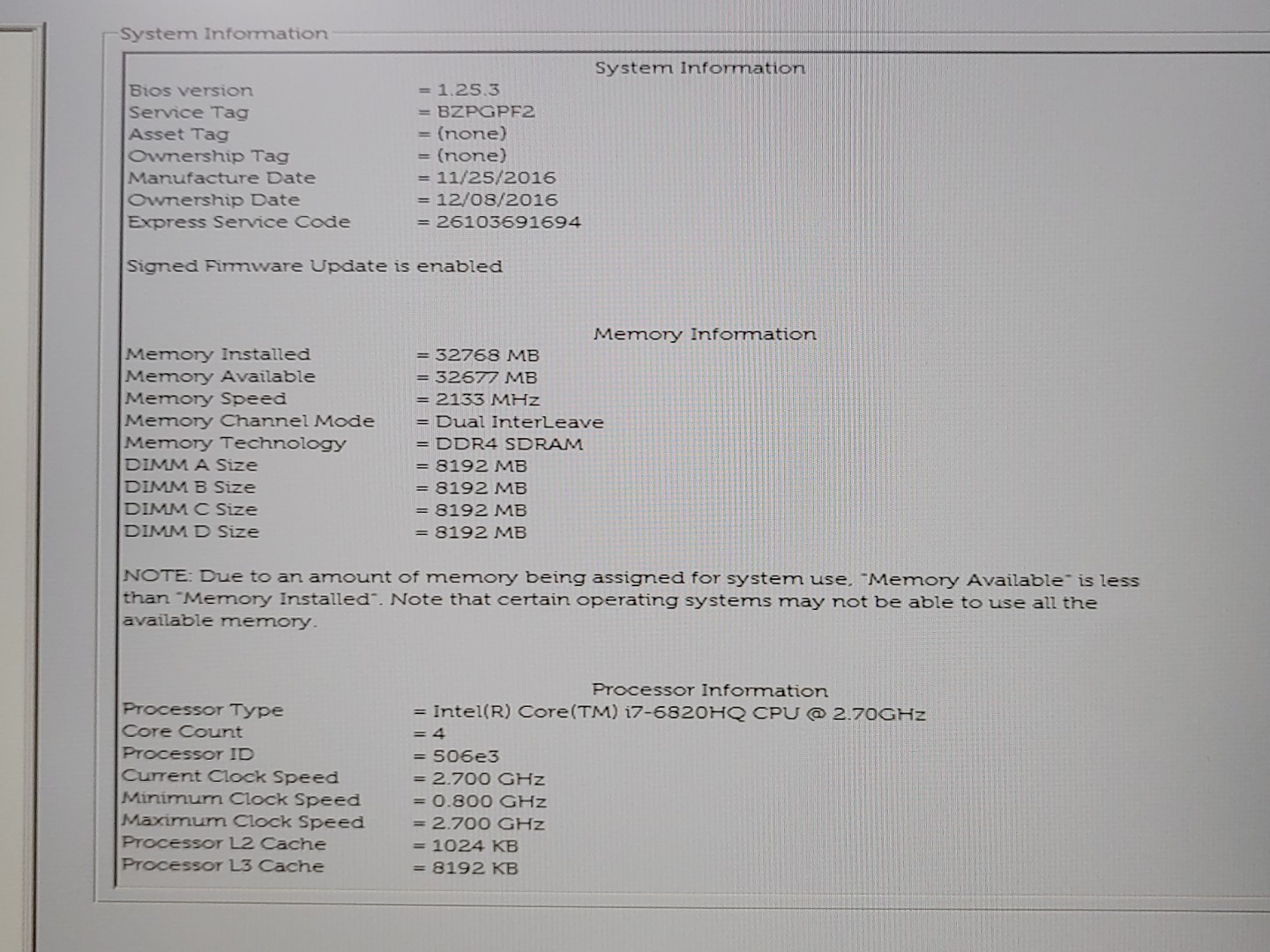 Dell Precision 7510 15.6" i7-6820HQ 32GB Quadro M2000M ***NO HDD/NO OS/NO AC* - Image 9