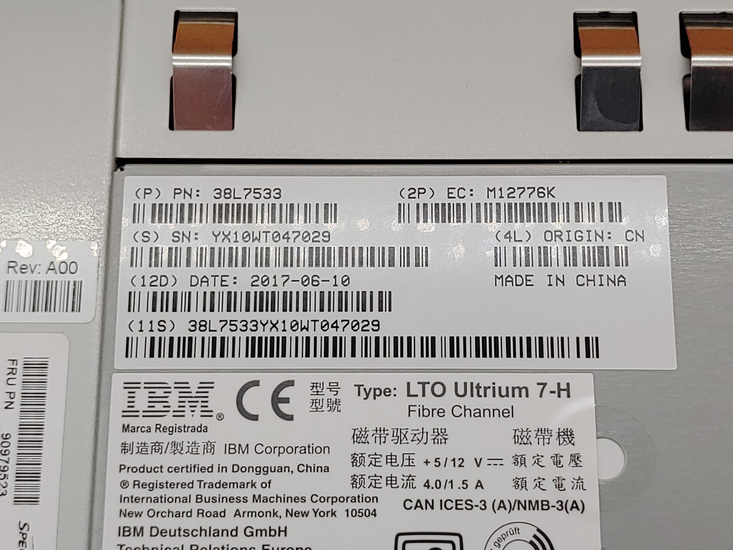 IBM LTO Ultrium 7-H FC Tape Drive Module (38L7533 / 38L7175) - Image 6